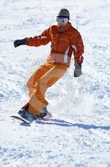 ornge snow boarder