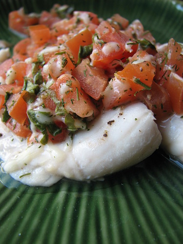 Wine-Poached Tilapia with Fresh Tomatoes and Herbs