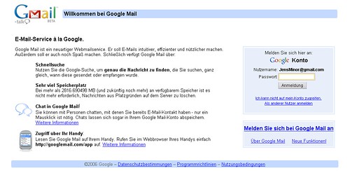 Google Mail-Startseite