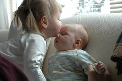 A kiss for little sister
