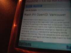 Vancouver OpenID Mash Pit on N80i browser - 08/01/2007