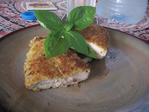 breaded chicken or milanesa de pollo with panko and dried potato flakes