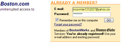 BugMeNot username for Boston.com