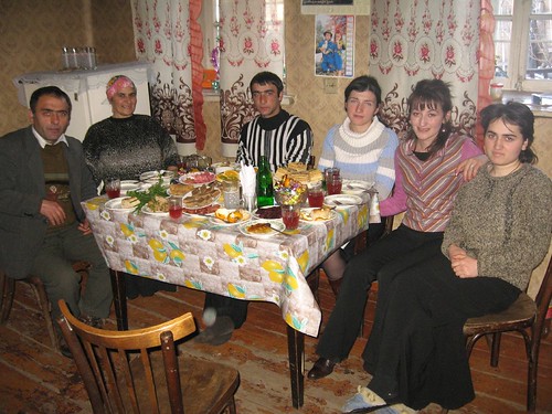 New Years feast in the Khuljanishvili household in Ude, Georgia