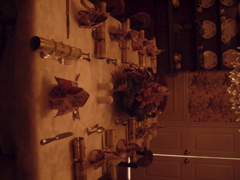 M & D's dining room set for Xmas dinner.