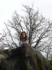 Ruth climbing rocks