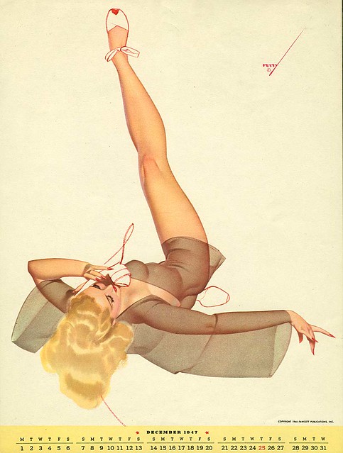 George Petty, calendar pin-up, 1947