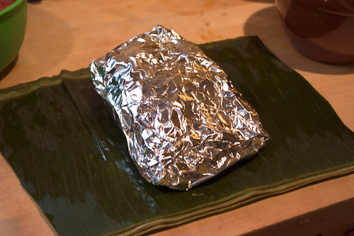 Wrap tamal up in foil and steam 3 hours