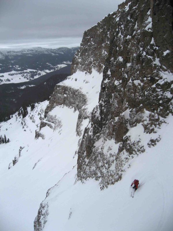 Reed slices below the couloir
