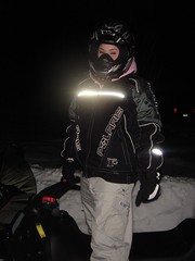 Valerie on her snowmobile