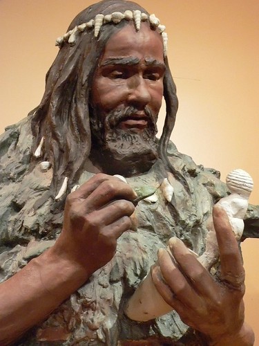 Sculpture of Cro-Magnon Man whose skeleton was...