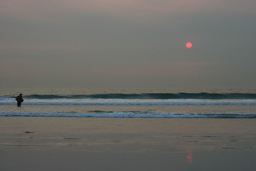 The sun sets over the Pacific