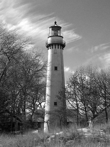 Evanston Lighthouse B&W