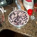 Blueberry Buckle - batter with blueberries