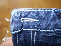 There is no buttonhole on jeans