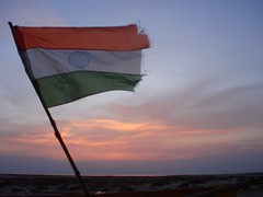 Indian flag on the beach