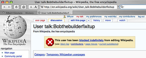 WikiPedia blocked user
