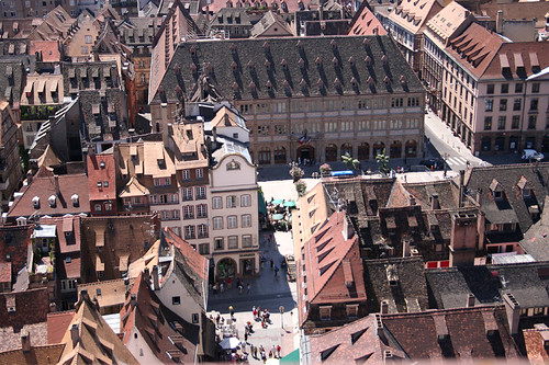 Вид на площадь Гутенберга с башни собора