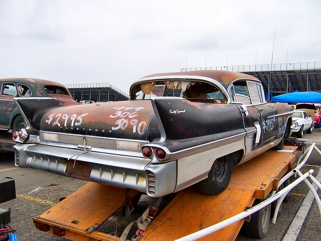 1958 cadillac fleetwood rusty rust car automobile pomona carshow