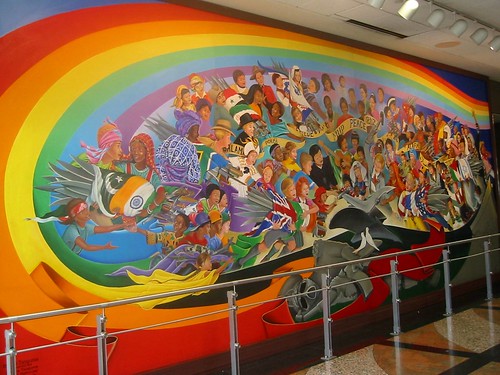 Leo Tanguma: The Children of the World Dream of Peace, Denver Airport by hanneorla.
