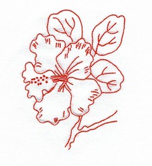 Redwork Hibiscus