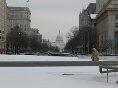 the white house, in the distance