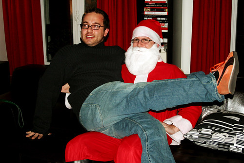 time for Mike to sit on santa's lap