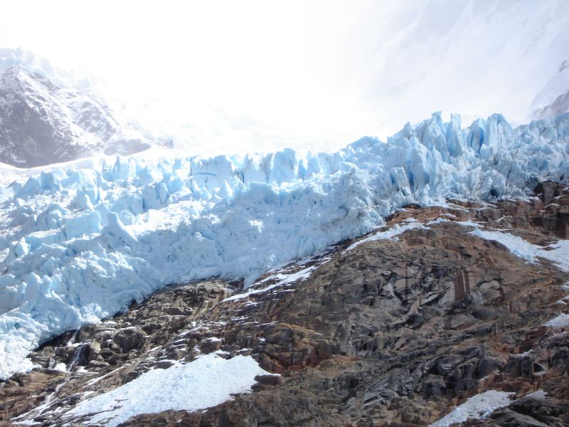 Close up of hanging glacier