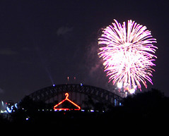 The Coathanger with fireworks