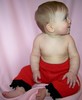 Recycled Red Ruffle Longies *6-12 mos/M*