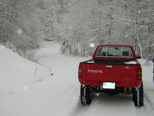 snow storm truck 4x4 pickup trail toyota