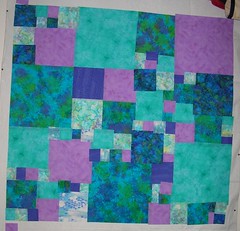 Queen bed quilt top right - design wall