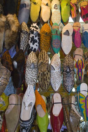 Shoes on a souk stall
