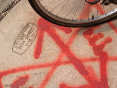 Bike Wheel and Street Marking