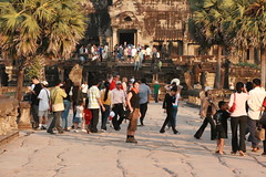 Crowds visiting Angkor Wat
