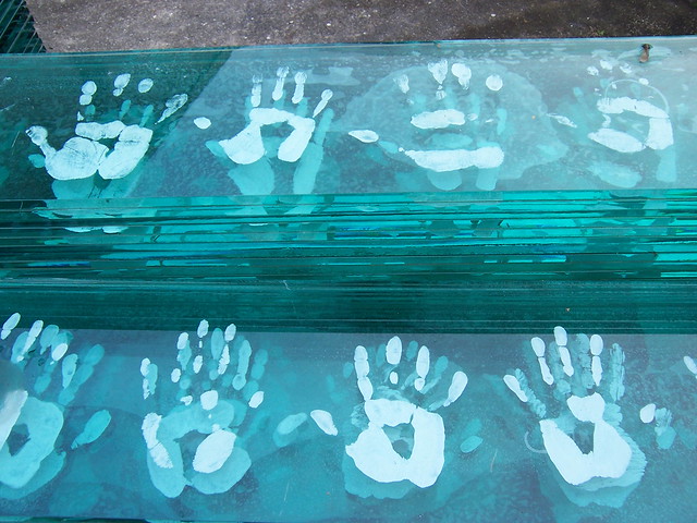 Hand Prints in Glass