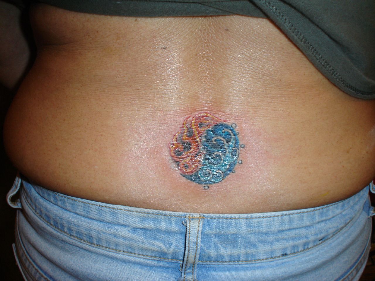yin yang fire and water tattoo