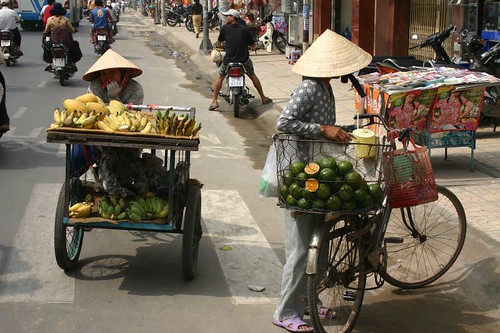 The backbone of many peoples' life in Saigon: selling foods and stuff in the streets