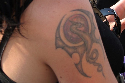 Woman with  dragon tattoo