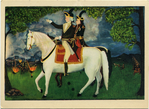 Postcard: Washington & Lafayette at @ the Battle of Yorktown
