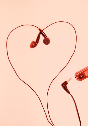 headphones. heart. love heart