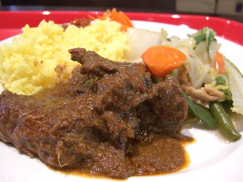 Grass Fed Beef - beef rendang with yellow rice