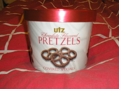 15oz. chocolate covered pretzels, yum