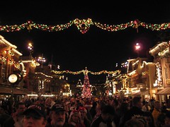 The crowd on Main Street waits for the fireworks. (12/14/06)
