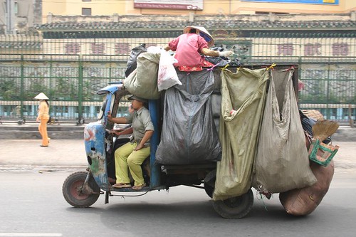 Alternative mode of transportation in Saigons Chinese influenced neighbourhood, Cholon.
