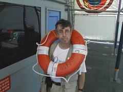 An Aid Worker in dire need for help. Peter on the USS Coronado during the RIMPAC2000 Humanitarian emergency simulation