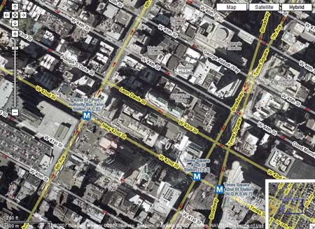 Google Maps important places hybrid