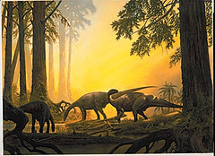 Dinosaurs first appeared during the late Triassic period Herds of prosauropod dinosaurs such as Plateosaurus were common at this time