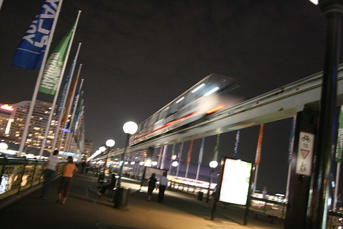 night view on darling harbour bridge