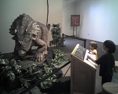 Kids operating a dinosaurbot